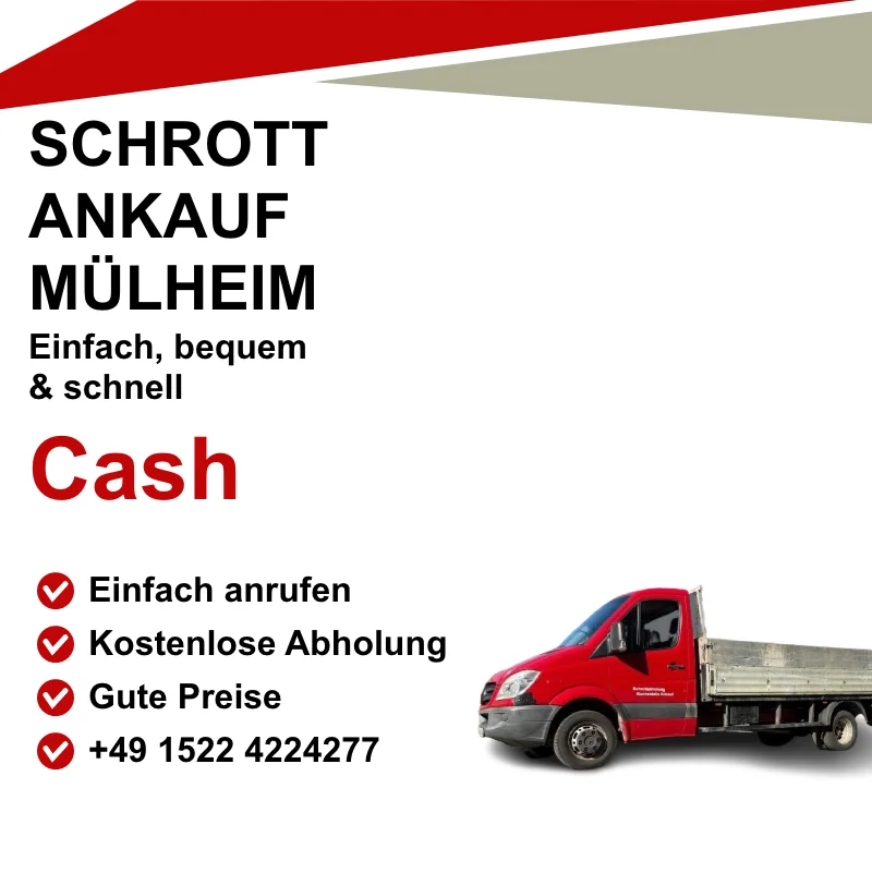 Schrottankauf Mülheim an der Ruhr – Verkaufen Sie Ihren Altmetall zu besten Preisen! Ob Kupfer, Aluminium, Edelstahl oder andere Metalle, wir kaufen Ihren Schrott fair und zuverlässig. Profitieren Sie von einer unkomplizierten Abwicklung und Sofortzahlung. Kontaktieren Sie uns noch heute für eine transparente Beratung und einen schnellen Service!